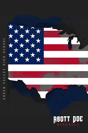 Abott Baseball USA Flag 12x18