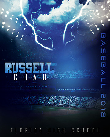 RUSSELL CHED-BASEBALL-16X20