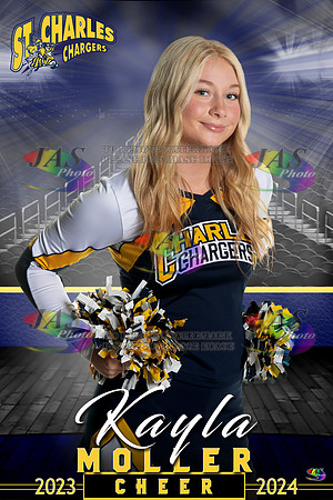 1457 24 - Full Court 12x18 St Charles Cheer