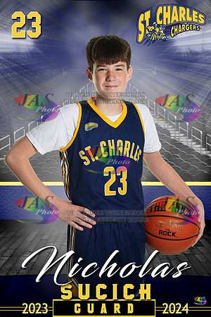 1743 24 - Full Court 12x18 St Charles Basketball