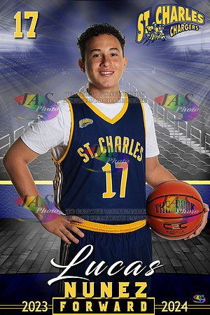 1723 24 - Full Court 12x18 St Charles Basketball